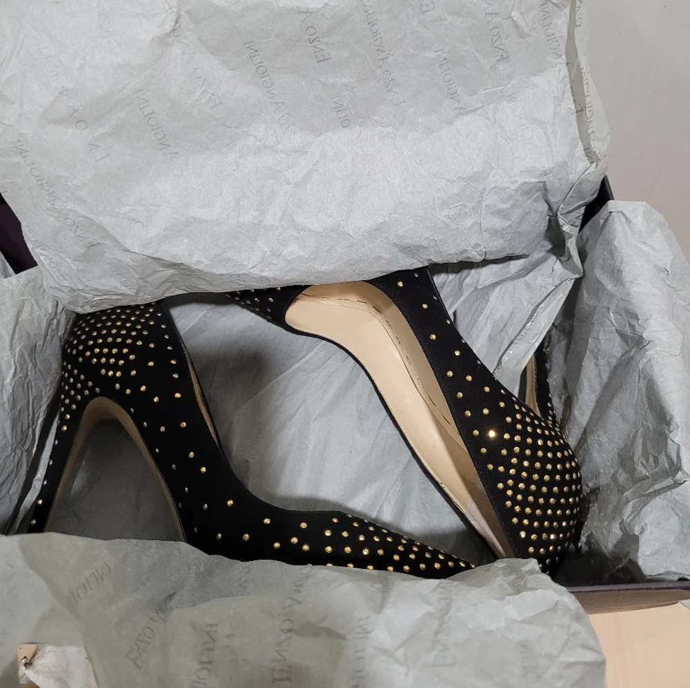 Enzo Angiolini Eaflorelli Black Suede Pump Heels